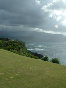 Hanalei Bay at Sunset from the Makai Ocean couse